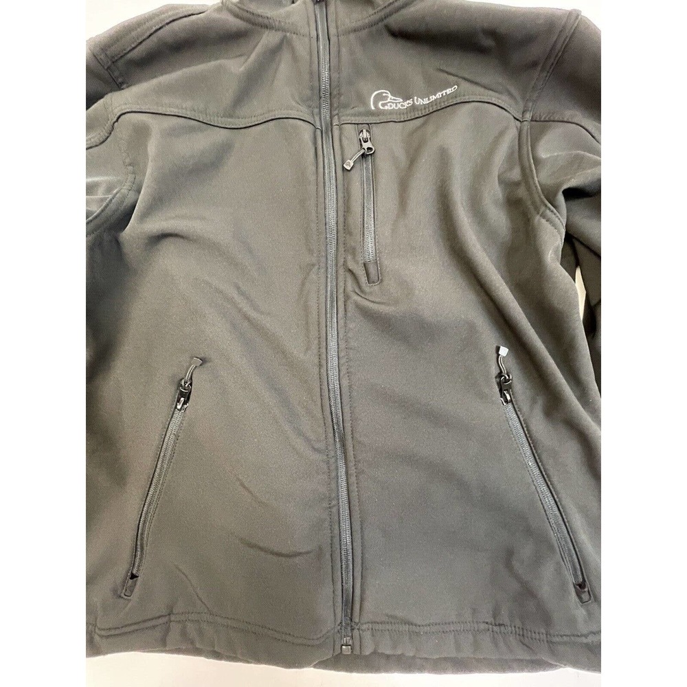 Ducks Unlimited Black M All Weather Jacket Duck On Back Coat Great Condition